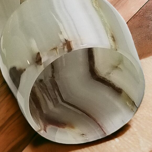 Vintage Onyx Marble Natural Stone Wine Glass Goblets- Set of Two - Picture 7 of 16